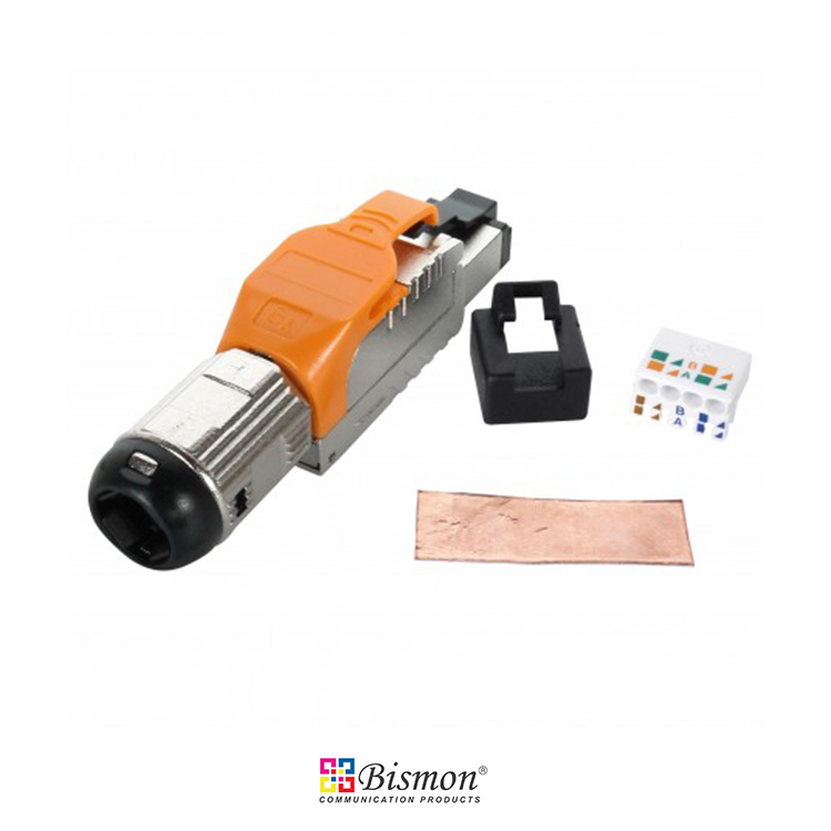 Cat.6A Toolless Termination plug shielded (Orange color)